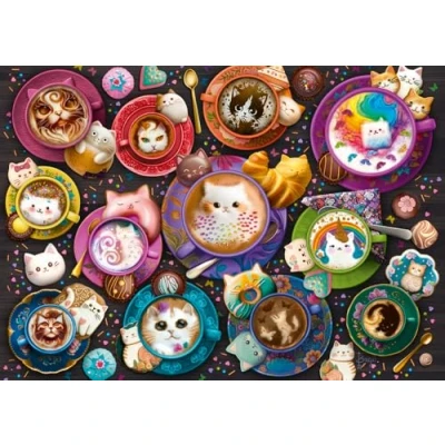 Image de Schmidt Spiele 59707 Chaton à la Latte Art Puzzle 500 pièces, Multicolore, Large