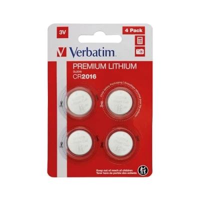 Image de VERBATIM Piles Boutons au Lithium CR2016 Lot de 4 3V 80 mAh pour Horloge, clé Voiture, télécommande, Appareil Photo, Jouets et Autres Pile Bouton