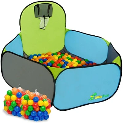 Image de LittleTom Piscine à Boules Pop up pour Jouer au Basket 120x100cm INCL 200