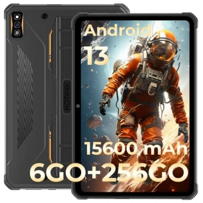 Image de HOTWAV R7 Tablette Incassable, 10,1 Pouces HD+ Tactile, 12Go + 256Go/(2To TF) 15600mAh Android 13, 16 MP Caméra, Octa Core Dual SIM 4G, Widevine L1/IP68/OTG/WIFI5/Face ID/GPS Grey