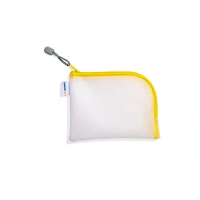 Image de HERMA 20027 Trousse de Voyage à Fermeture éclair Format A6 Jaune Transparent Petite Pochette Transparente avec pour la Toilette du téléphone Portable, des câbles