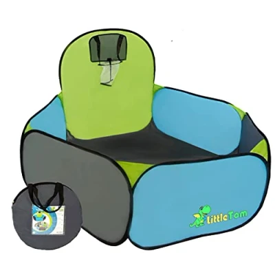 Image de LittleTom Piscine à Boules Pop up avec Panier pour Jouer Basket 120x100cm Bleu