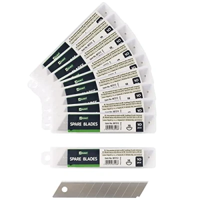 Image de D.RECT Lame de Cutter 18 mm Lames Rechange pour Couteaux 100 x Cassables et Interchangeables