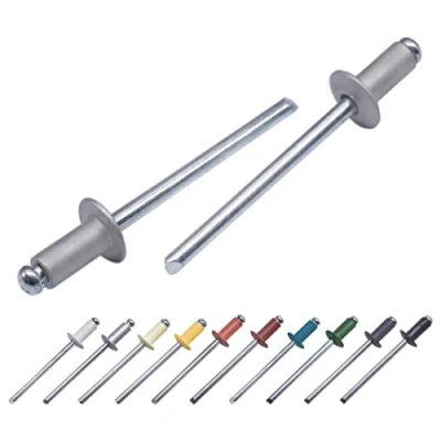Image de Lot de 100 rivets aveugles peints, 3,2 x 8 mm, tête bombée, DIN 7337, en aluminium et mandrin acier, pop (100, blanc RAL 9006)