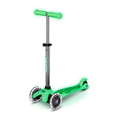 Image de Micro Trottinette Mini Deluxe pour enfants Guidon réglable Roues lumineuses Brillent dans le noir Garçons et filles 2 à 5 ans Citron vert