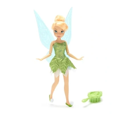 Image de Disney Store Official Poupée Classique Clochette, Peter Pan, 25 cm/10&quot;, fée entièrement articulée avec Tenue élégante, Ailes détaillées et Mini Brosse à Cheveux, partir de 3 Ans