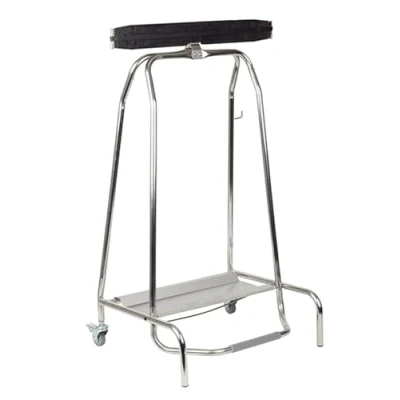 Image de APS porte sac à pédale, poubelle sans contact avec mécanisme pédale 2 roulettes pivotantes, convient aux sacs poubelles jusqu&#039;à 120 litres, LxPxH : 59 x 43 96 cm, acier inoxydable