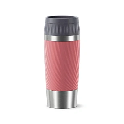 Image de Emsa Travel Mug Easy Twist, isotherme 0,36 L, 100% hermétique, sûr, Conservation optimale, Chaud et froid, Base antidérapante