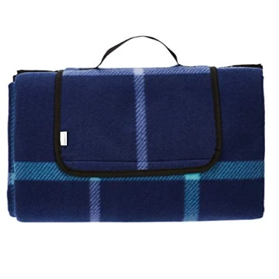 Image de Amazon Basics Couverture pour pique nique avec envers imperméable 150 x 195 cm, Bleu Foncé
