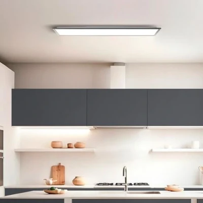 Image de Lightbox Basic LED panneau à monter 100 x 25 cm intemporel pour mur et plafond avec cadre noir &amp; couleur de lumière blanc neutre (4000 K) 2700 lm chaque pièce en