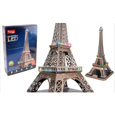 Image de EXPLORA Tour Eiffel Puzzles 3D Lumineux 540050 84 Pièces Monument Historique Niveau 6 sans Colle Ni Ciseaux Paris Jeu de Construction Cadeau Maquette À Partir 8 Ans