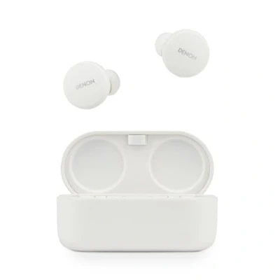 Image de Denon Perl True Écouteurs sans Fil, Profil sonore personnalisé alimenté par la Technologie Acoustique adaptative Masimo, Suppression du Bruit, résistant à l&#039;eau, avec Microphones intégrés et Longue