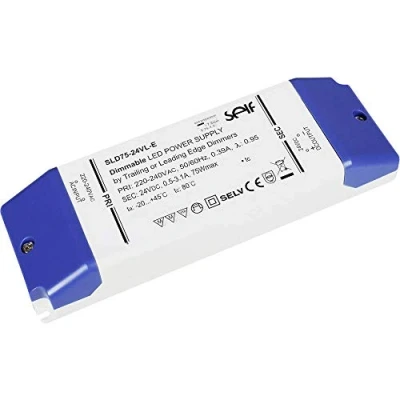 Image de Self Electronics SLD75 24VL E Transformateur LED Tension constante 75 W 0,5 3,1 A 24 V/DC Intensité variable Homologation meuble Protection contre les surcharges