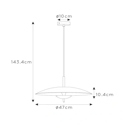 Image de Lucide Suspension LED Vulcan, noir/or, Ø 47 cm, intensité variable