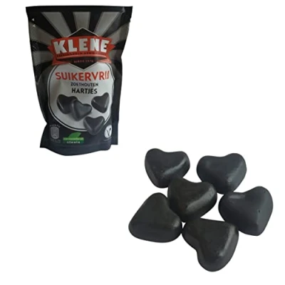 Image de 7 onces 100 grammes totaux, Klene Reglisse Licence Sugarfree Sécurite Néerlandaise En Forme De Cœur Sucré Réglisse Sac 3