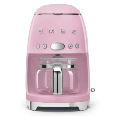 Image de Smeg, Machine à Café Filtre DCF02PKEU, Fonction Arôme et Autostart, Carafe en Verre Jusqu&#039;à 12 Tasses, 2 Niveaux d&#039;Intensité, Mode Maintien au Chaud, 1050 W, Rose