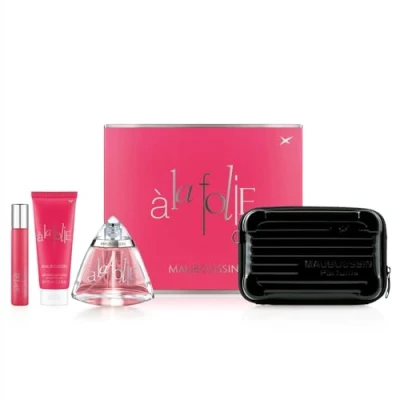 Image de Mauboussin Coffret Prestige 2024 A La Folie : Eau de Parfum 100ml, Lait Corps 75ml, Travel Spray 20ml &amp; Sac Bandoulière