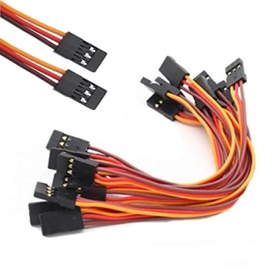 Image de Lot de 5 rallonges 20 cm Pour servo Patch JR Futaba Robbe Hitec Compatible avec les connecteurs mâles vers 26 AWG récepteur gyroscopique Modélisme RC