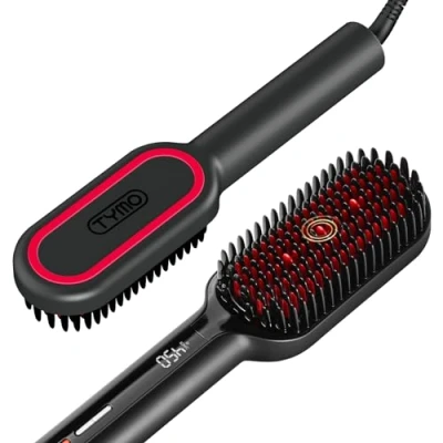 Image de TYMO Brosse Lissante Ionique Cheveux Ionic Plus Lisser Professionnel, Coiffage Rapide, 16 Températures, 80 230 ℃, Écran LCD, Double Tension, Chauffage Anti brûlure, Fer à