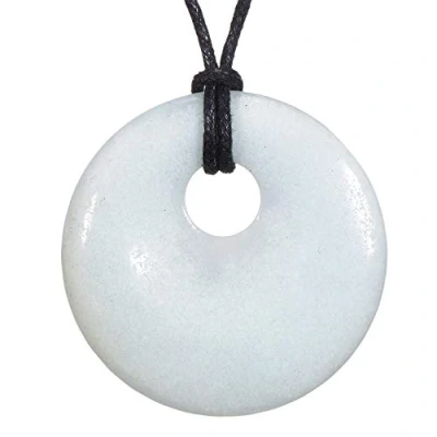 Image de Morella Femme Collier 80 cm avec Donut Pendentif Pierre Précieuse Amazonite dans Petit Sac