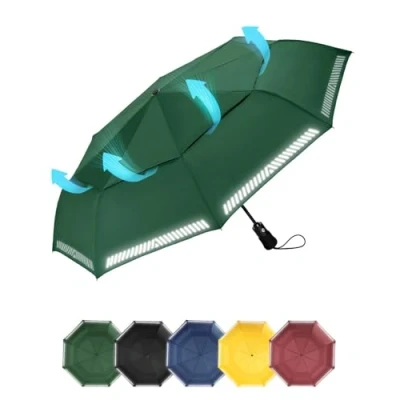 Image de Chakipee 8 Sections Parapluie Pliant Compact Automatique Resistant Vent Parapluies Vert de Voyage Portables