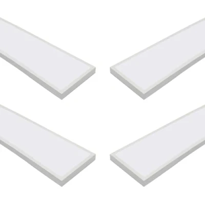 Image de Jandei Lot de 4 panneaux LED rétro éclairés surface 120 x 30 cm, puissance 60 W, blanc froid 6000 K, cadre blanc, driver inclus..
