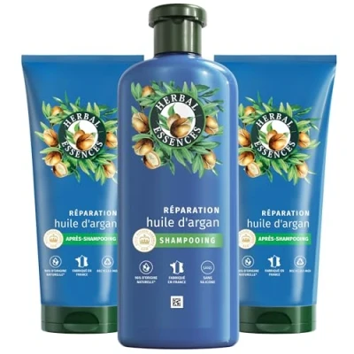 Image de Herbal Essences Réparation Set Shampoing 680ml et Après 2x350ml Cheveux Abîmés. Nutrition Intense pour une Chevelure Douce Lisse. Ingrédients d&#039;Origine Naturelle*, Végan