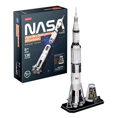 Image de NASA Puzzle 3D Apollo Saturn V Rocket Enfant et Adulte Maquette A Construire Cadeau Garcon 8 Ans 136 Pièces Puzzles