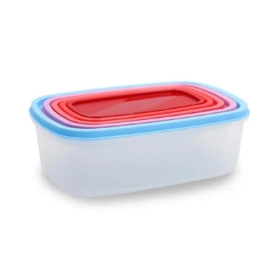 Image de Quid Habitat Set 5 hermétiques rectangulaires, empilables et emboîtables, BPA Free, Plastique, Multicolore