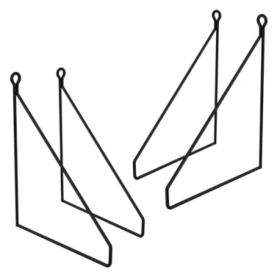 Image de ML Design Lot de 4 Équerres d&#039;Étagère 200 mm, en Métal, Noir, Style Industriel, Forme Triangulaire, Support Robuste Fixation Murale, Triangle pour Étagères Murales, Matériel Montage Inclus