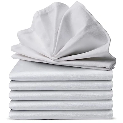 Image de Loco Bird Lot de 6 Serviettes en tissu 100 % coton Blanc 40 x cm table