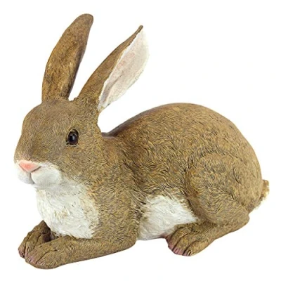 Image de Design Toscano Statue Bashful le petit lapin allongé dans jardin, multicolore