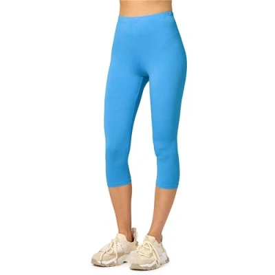 Image de Merry Style Leggings Femme 3/4 Confortable Viscose Pantacourt Tenue Sport Short Cycliste MS10 144 (Bleu, M)