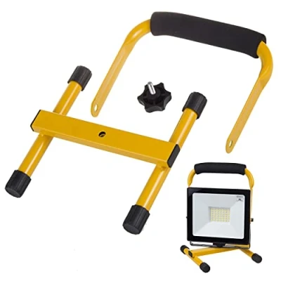 Image de Maclean MCE632 Support de travail au sol pour projecteurs LED jaune acier angle réglable convient MCE530/630
