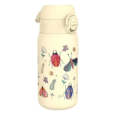 Image de Ion8 Gourde Enfant Inox 400ml, Anti Fuite, Facile à Ouvrir, Verrouillage Sécurisé, Lavable au Lave Vaisselle, Poignée de Transport, Nettoyer, Durable, Acier Inoxydable, Design La Vie Bug