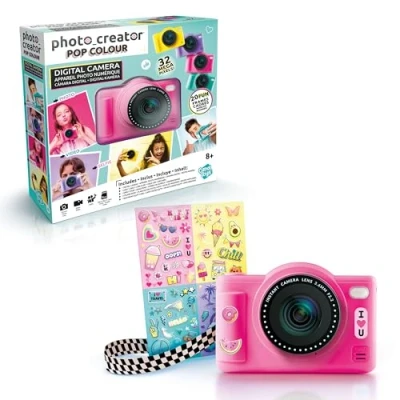 Image de Canal Toys Appareil Photo Numérique Enfant Double Objectif Mini Caméra Compact Rose avec Mode Selfie pour 8+ Ans 32 MégaPixels, Écran LCD, 20 Cadres et 5 Filtres, Carte SD 4Go Incluse