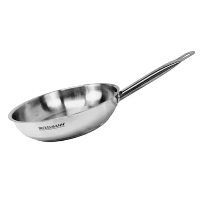 Image de Fackelmann 686932 Poêle en inox, de cuisson, tous feux, induction, sans PFAS, Manche riveté, Acier inoxydable 18/8, Gris, 28 x 5,5 cm