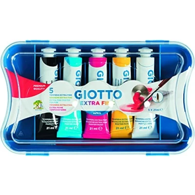 Image de Giotto Extrafine 327100 Scattola con Tubi Tempera, 5x21Ml, Totale: 105Ml, Multicolore