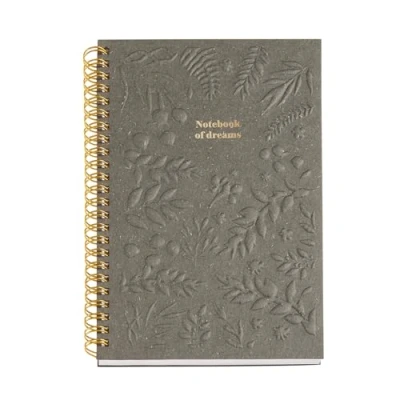 Image de Miquelrius carnet de notes A5 (146 x 214 mm), avec 80 feuilles lignées g/m², papier ivoire, uni couverture en carton gravé, double spirale dorée, jolie papeterie