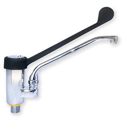 Image de GOLDMAN SERVICE Robinet de Gérontologie avec levier long noir coudé pour usage médical sanitaire dans les hôpitaux, laboratoires et l&#039;hôtellerie