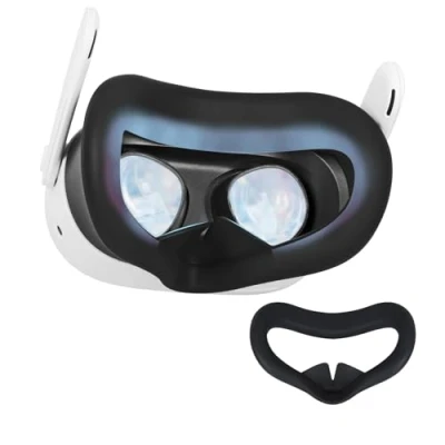 Image de Cache visage en silicone pour Meta Quest 3S, coussin facial silicone, compatible avec les accessoires Quest3S, casque accessoire de réalité virtuelle, étanche à la transpiration et
