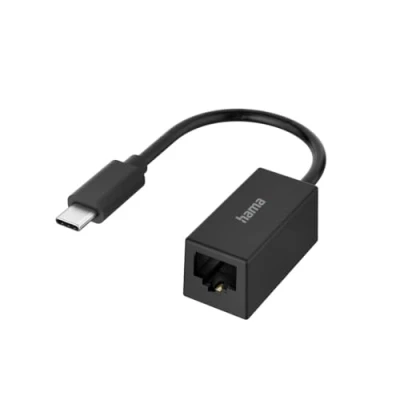 Image de Hama Adaptateur USB C Ethernet Garantie 10 Ans (USB Type (Thunderbolt 3/4) vers RJ45 LAN Compatible pour MacBook Pro/Air, Galaxy, Dell, Switch) Noir