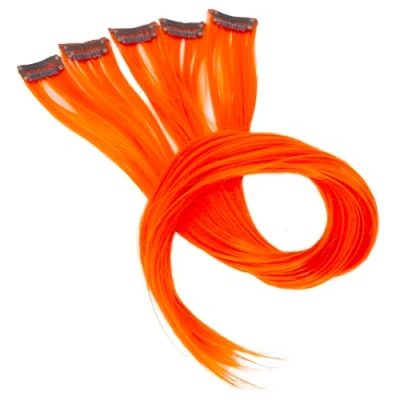 Image de CAISHA 60 cm Coloré Mèche Mèches Extension à Clip De Cheveux Raides Longs Postiche Rouge Orangé BST132