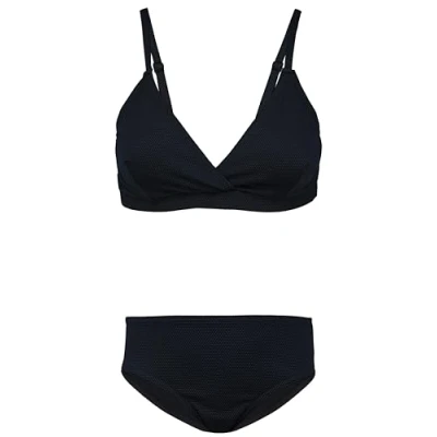 Image de Aquarti Set Bustier Slip de Bikini Maillots Bain Deux Pièces Filles Pièces, 039 Jacquard à Pois Noir, 152