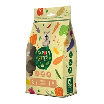 Image de duvoplus, Garden Bites Vegan Bones Large 11 cm, Sachet de 8 pièces, Couleurs mélangées, pour Chien, Délicieux Snacks végétariens, sans Gluten, Dental Care, Une Haleine Fraiche