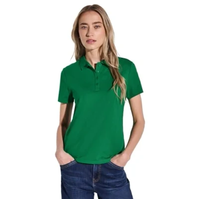 Image de Street One A322942 Polo avec Structure côtelée, Vert Incandescent, 48 Femmes
