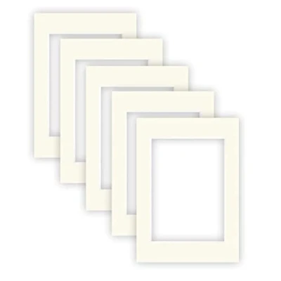 Image de nielsen Conservation Passepartout carton 2,2 mm set de 5 pièces format extérieur 29,7x42 cm (DIN A3) pour d&#039;image 21x29,7 A4) blanc ivoire (blanc crème) surface lisse