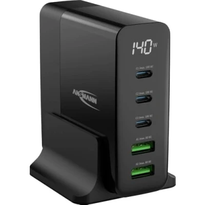 Image de Ansmann Desktop Ladegerät mit Display DC5140PD 140W Chargeur USB 140 W intérieure USB, C® Nbr. de sorties: 5 x