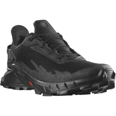 Image de Salomon Alphacross 4 Gore Tex Chaussures Imperméables de Trail Running pour Femme, Accroche puissante, Protection contre l’eau et les intempéries, Confort longue durée, Black, 40