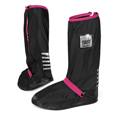 Image de PERLETTI Couvre Chaussures Noirs Imperméables Résistants Réutilisables Surchaussures Étanches Pluie Neige Boue Détails Réfléchissants Semelle Antidérapante Renforcée (XS (33/35 EU), Fushia)